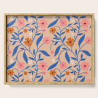 Garden Blooms and Blue Leaves Serving Tray Gallery Image 1