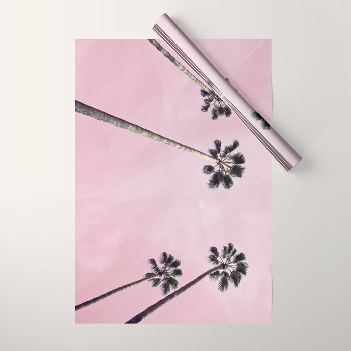 Pink Palms Wrapping Paper Gallery Image 1