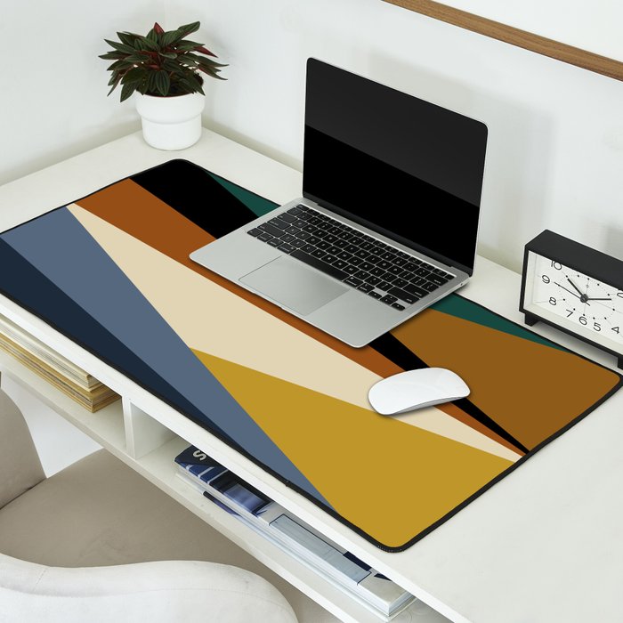 Geometric Triangles V Bold Vintage Desk Mat Gallery Image 2