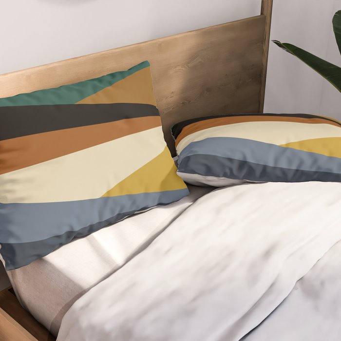 Geometric Triangles V Bold Vintage Pillow Sham Gallery Image 2