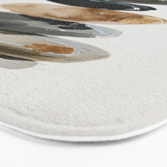 Stacked Stones Zen Minimalist Neutral Design Bath Mat Gallery Image 3