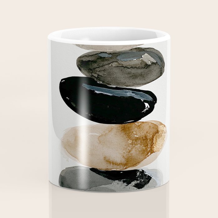 Stacked Stones Zen Minimalist Neutral Design Coffee Mug Gallery Image 4