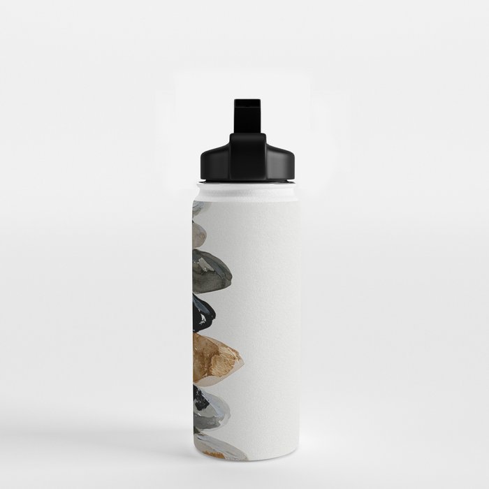 Stacked Stones Zen Minimalist Neutral Design Water Bottle Gallery Image 2