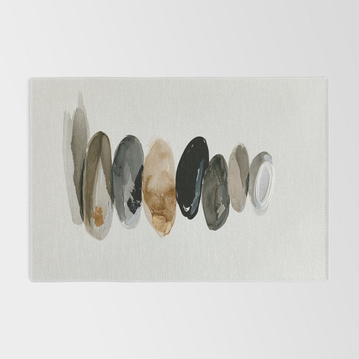 Stacked Stones Zen Minimalist Neutral Design Rug Gallery Image 2