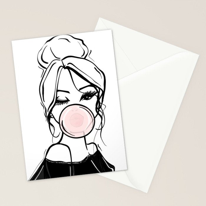 Bubble Gum Wink Stationery Card Gallery Image 2