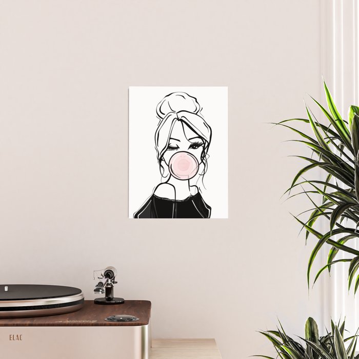 Bubble Gum Wink Poster – Society6