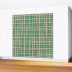 Retro Picnic Plaid Painted Pattern in Bright Green and Pink Wall Mural Gallery Image 2