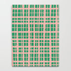 Retro Picnic Plaid Painted Pattern in Bright Green and Pink Notebook Gallery Image 4