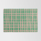 Retro Picnic Plaid Painted Pattern in Bright Green and Pink Rug Gallery Image 2