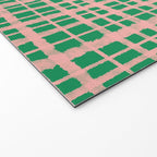 Retro Picnic Plaid Painted Pattern in Bright Green and Pink Welcome Mat Gallery Image 2