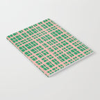 Retro Picnic Plaid Painted Pattern in Bright Green and Pink Notebook Gallery Image 2