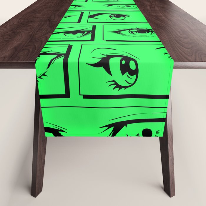 Anime eye cartoon comic art pattern Table Runner Gallery Image 1
