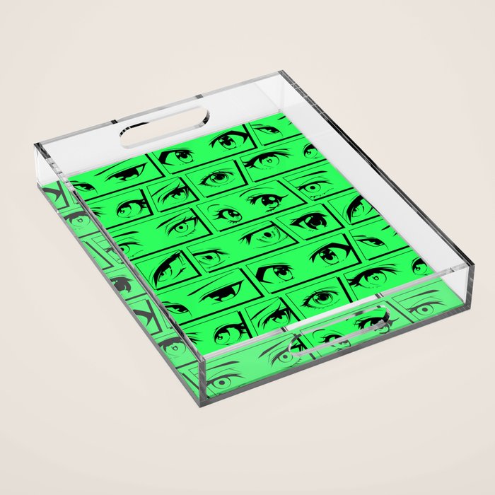Anime eye cartoon comic art pattern Acrylic Tray Gallery Image 1