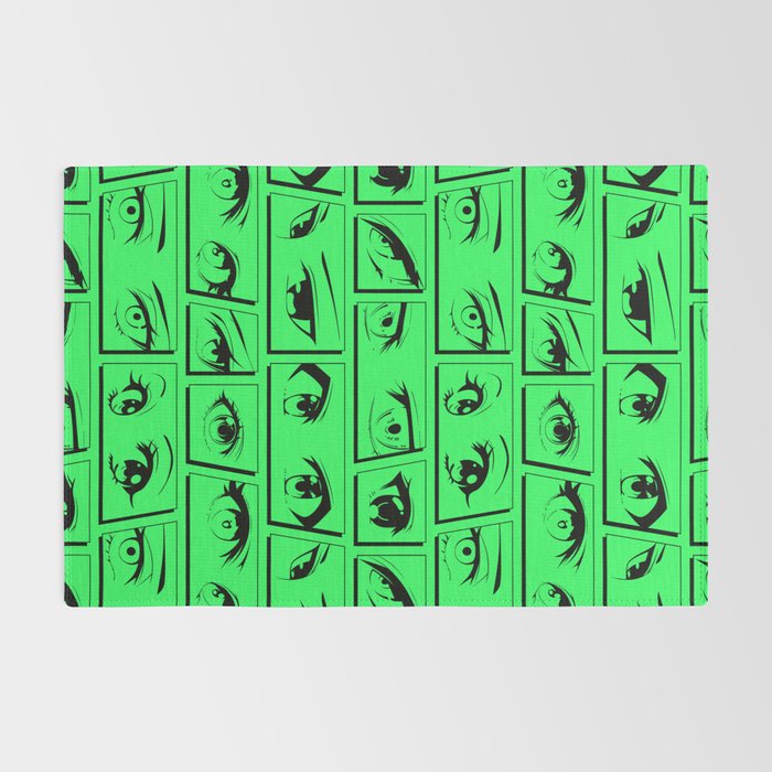 Anime eye cartoon comic art pattern Rug Gallery Image 2