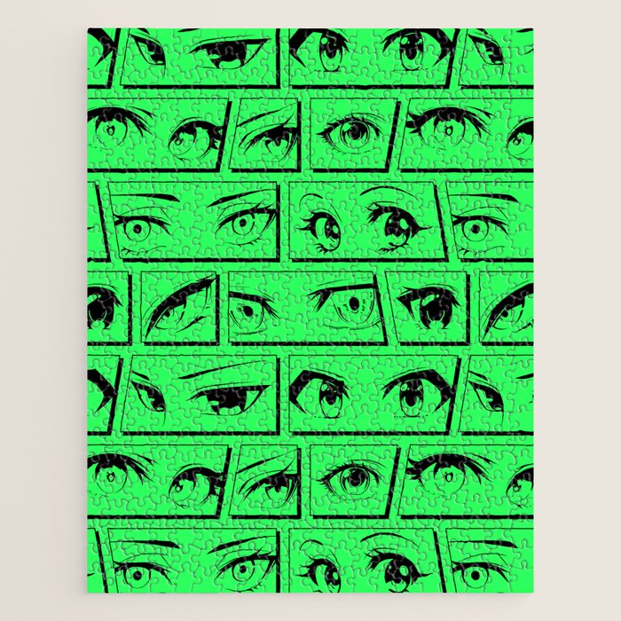 Anime eye cartoon comic art pattern Jigsaw Puzzle Gallery Image 1