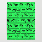 Anime eye cartoon comic art pattern Poster Gallery Image 4