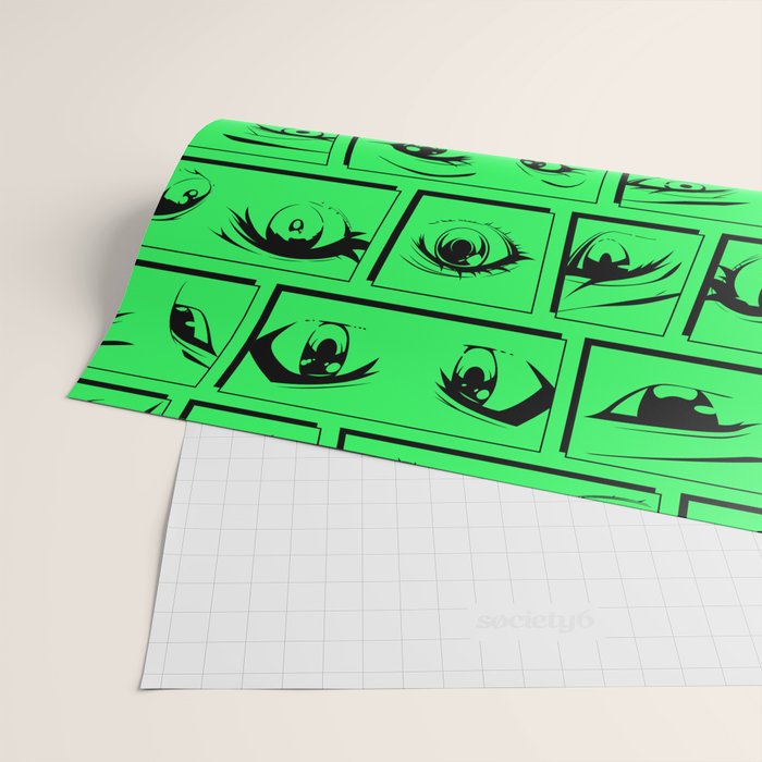 Anime eye cartoon comic art pattern Wrapping Paper Gallery Image 2