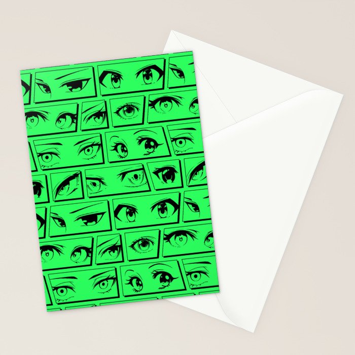 Anime eye cartoon comic art pattern Stationery Card Gallery Image 2