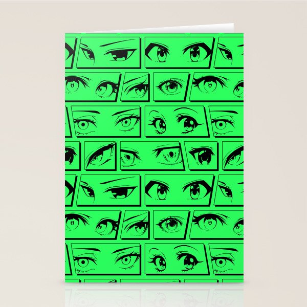 Anime eye cartoon comic art pattern Stationery Card Gallery Image 2