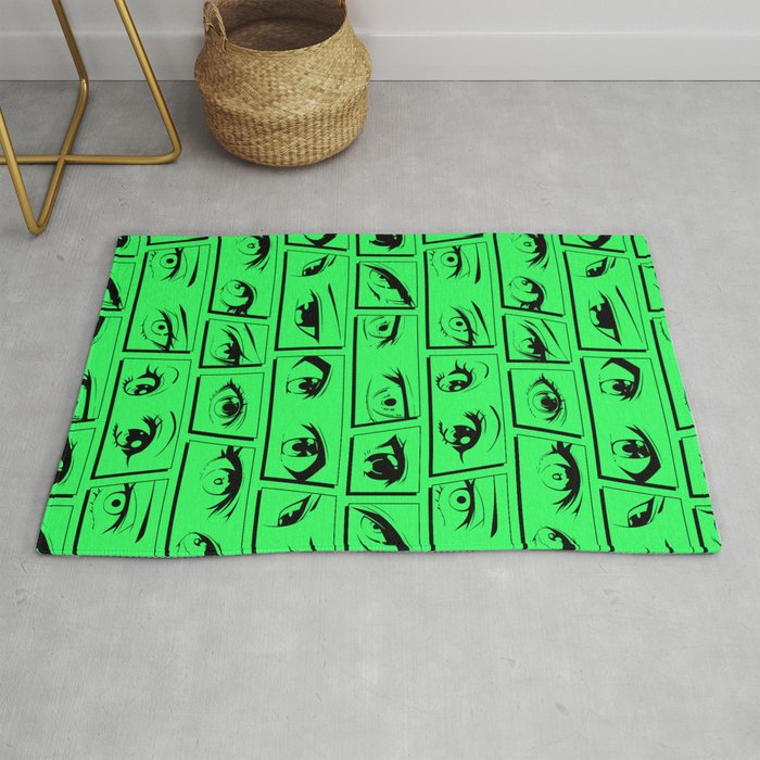 Anime eye cartoon comic art pattern Rug Gallery Image 1