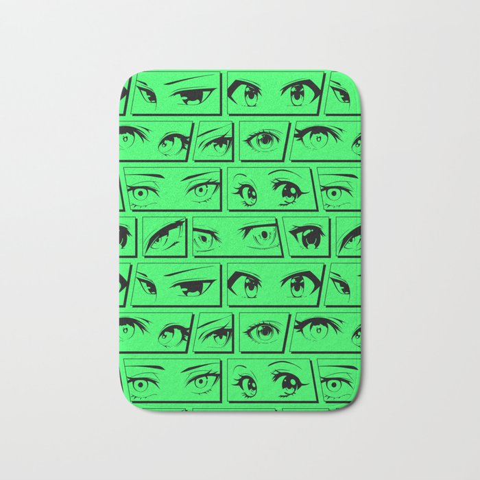 Anime eye cartoon comic art pattern Bath Mat Gallery Image 1