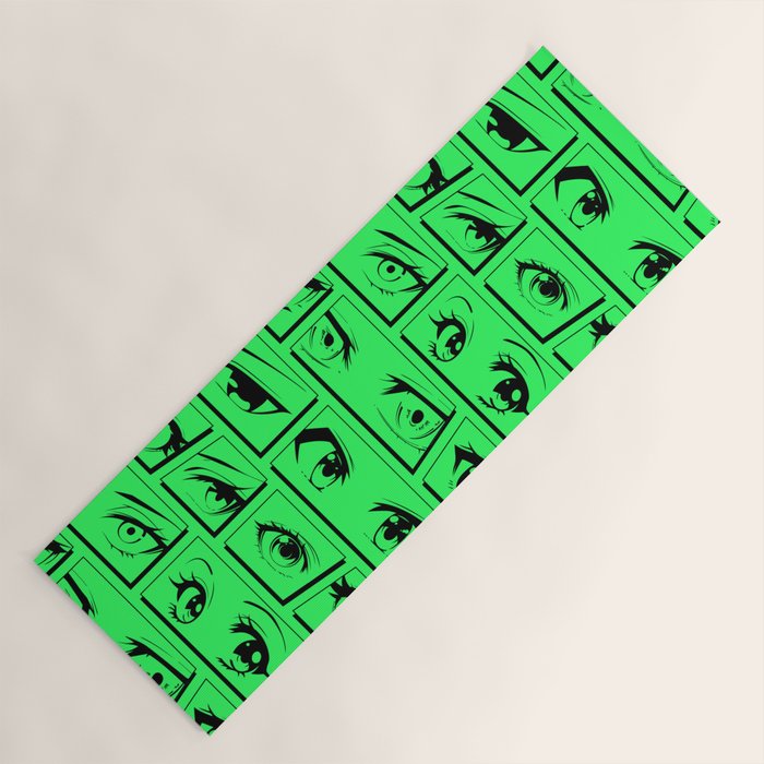 Anime eye cartoon comic art pattern Yoga Mat Gallery Image 1