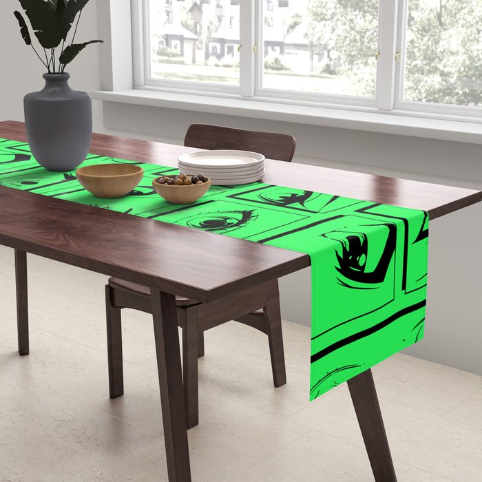 Anime eye cartoon comic art pattern Table Runner Gallery Image 2