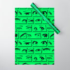 Anime eye cartoon comic art pattern Wrapping Paper Gallery Image 1