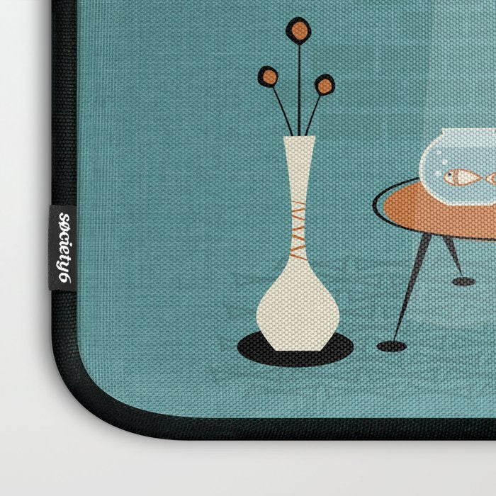 Mid Century Kitty Mishchief - w/ Orange ©studioxtine Laptop Sleeve Gallery Image 3