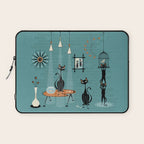 Mid Century Kitty Mishchief - w/ Orange ©studioxtine Laptop Sleeve Gallery Image 1