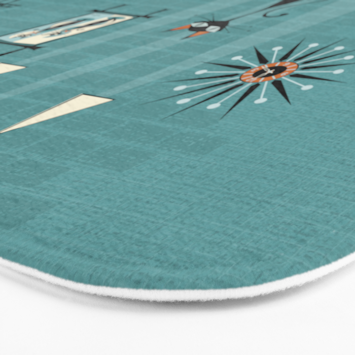 Mid Century Kitty Mishchief - w/ Orange ©studioxtine Bath Mat Gallery Image 3