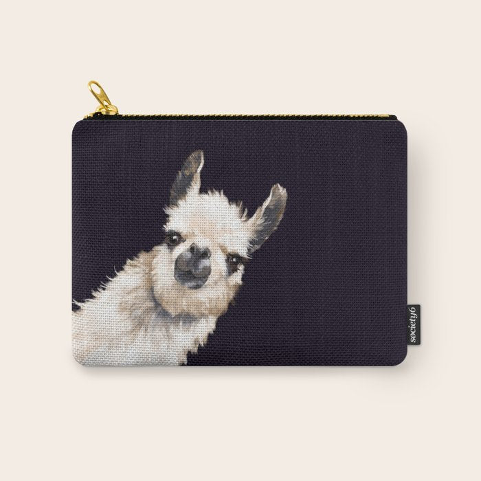 Sneaky Llama in Black Carry All Pouch Gallery Image 1