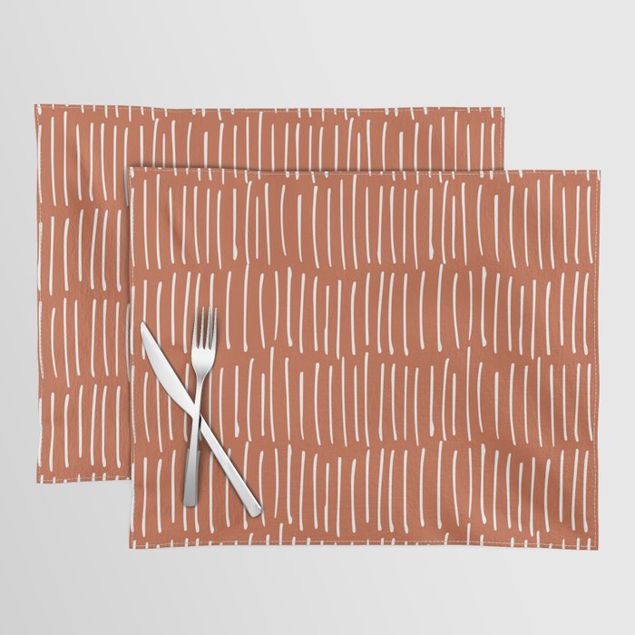 Boho Wall Art, Colour Prints, Terracotta, Line Art Placemat Gallery Image 1