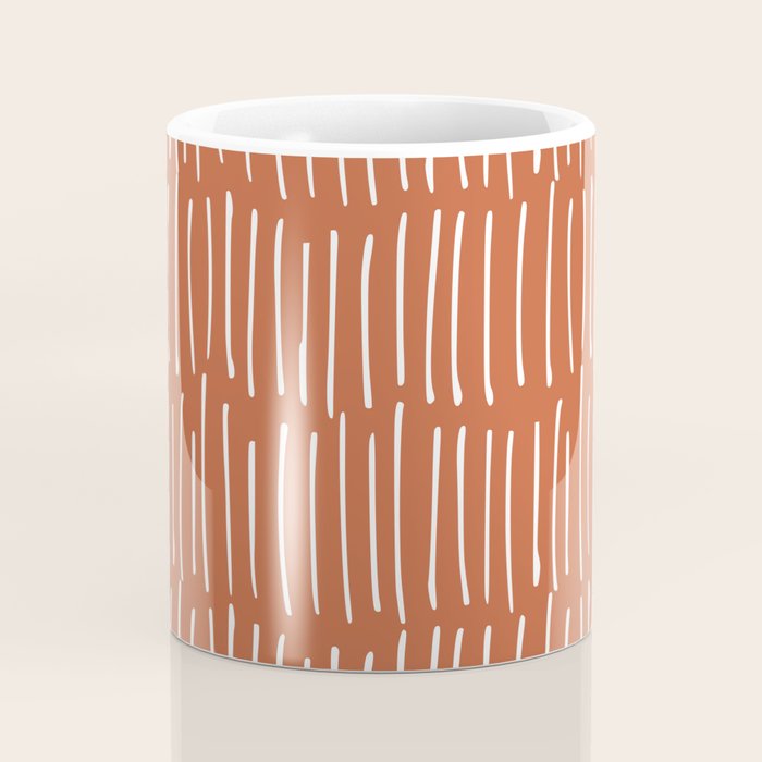 Boho Wall Art, Colour Prints, Terracotta, Line Art Coffee Mug Gallery Image 4