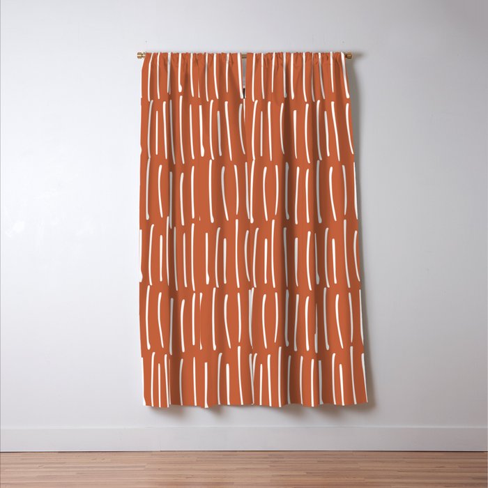 Boho Wall Art, Colour Prints, Terracotta, Line Art Window Curtain Gallery Image 3