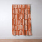 Boho Wall Art, Colour Prints, Terracotta, Line Art Window Curtain Gallery Image 3