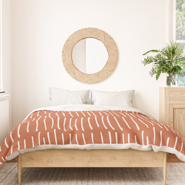Boho Wall Art, Colour Prints, Terracotta, Line Art Duvet Cover Gallery Image 3