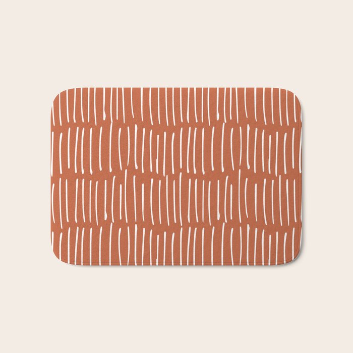 Boho Wall Art, Colour Prints, Terracotta, Line Art Bath Mat Gallery Image 1