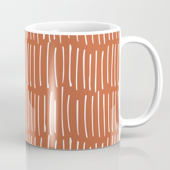 Boho Wall Art, Colour Prints, Terracotta, Line Art Coffee Mug Gallery Image 1