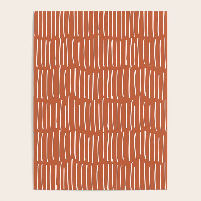Boho Wall Art, Colour Prints, Terracotta, Line Art Poster Gallery Image 1
