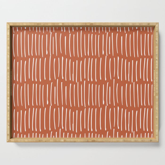 Boho Wall Art, Colour Prints, Terracotta, Line Art Serving Tray Gallery Image 1