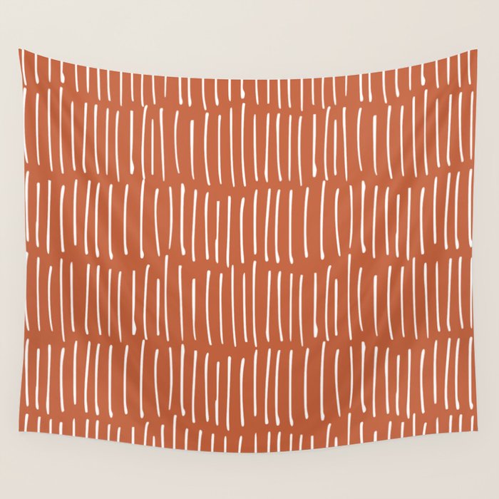 Boho Wall Art, Colour Prints, Terracotta, Line Art Wall Tapestry Gallery Image 4