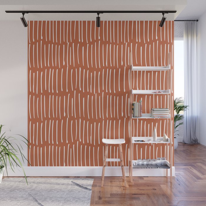 Boho Wall Art, Colour Prints, Terracotta, Line Art Wall Mural Gallery Image 1