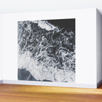 Aerial Ocean - Black and White Sea - Crashing Waves - Travel photography Wall Mural Gallery Image 2