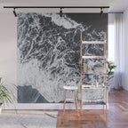 Aerial Ocean - Black and White Sea - Crashing Waves - Travel photography Wall Mural Gallery Image 1
