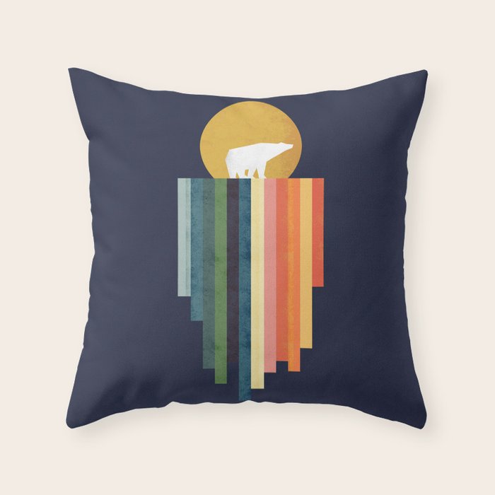 Polar bear on ice cream Throw Pillow Gallery Image 6