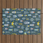 Beetle collection in dark Outdoor Rug Gallery Image 1