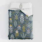 Beetle collection in dark Duvet Cover Gallery Image 6