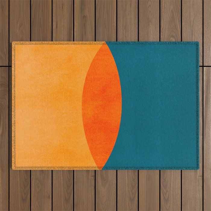 Mid Century Eclipse / Abstract Geometric Outdoor Rug Gallery Image 1
