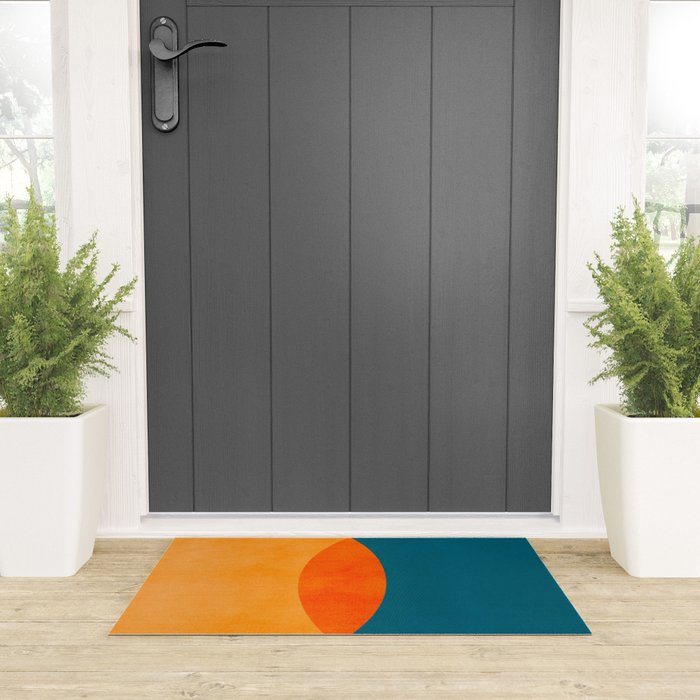 Mid Century Eclipse / Abstract Geometric Welcome Mat Gallery Image 3